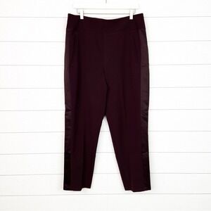 Athleta Endless High Rise Pant Satin Stripe Burgundy 14